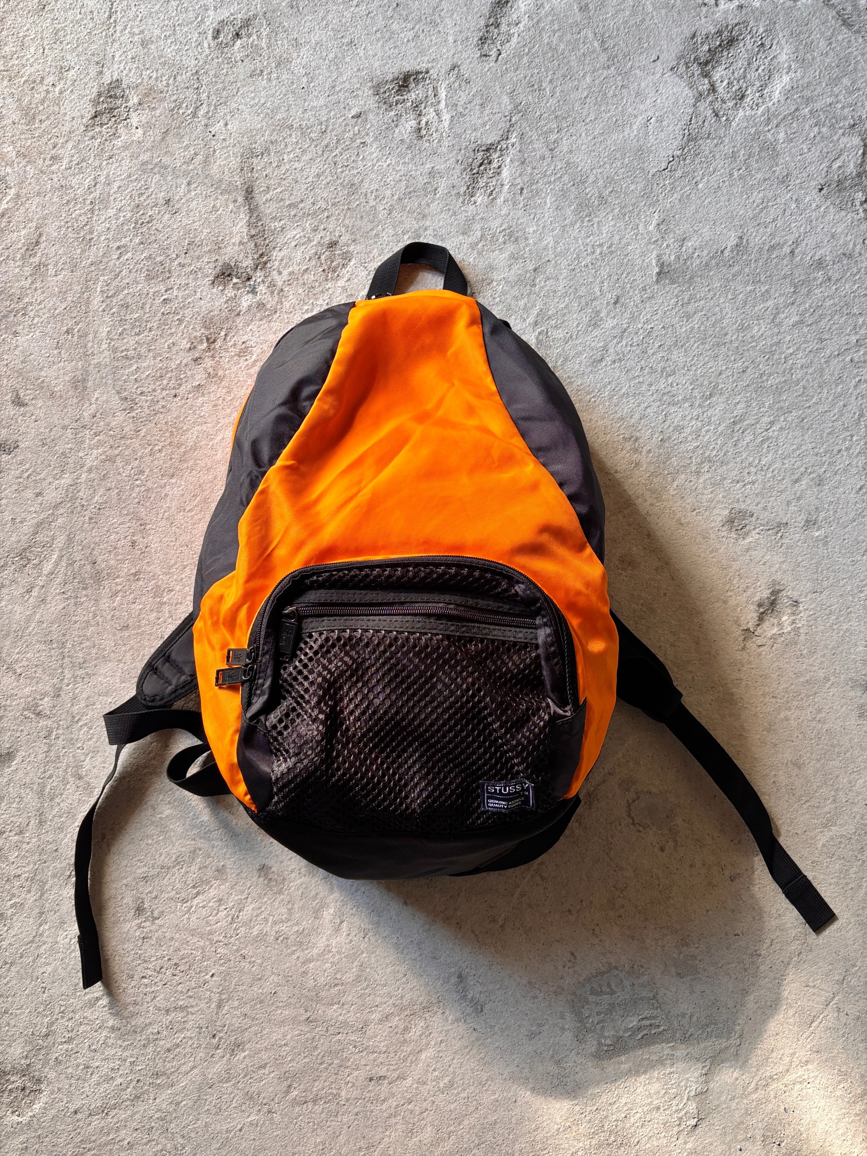 90～00s OLD STUSSY/Backpack/紺タグ/バックパック/リュック/メッシュ