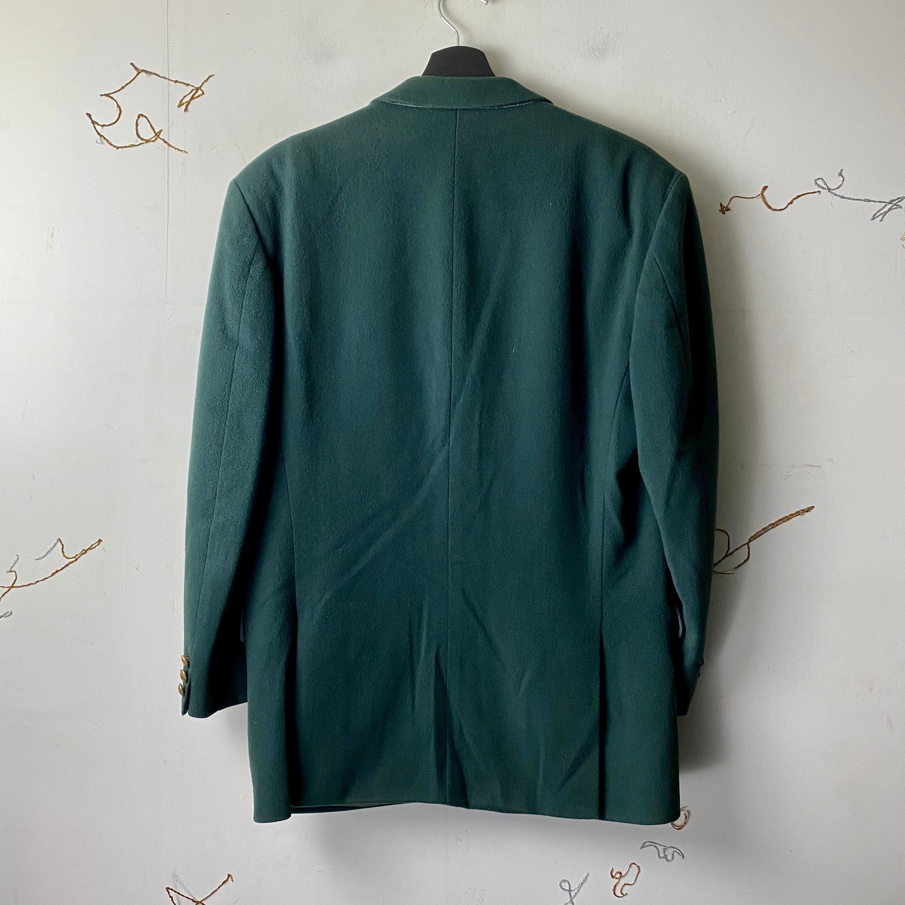 vintage YVES SAINT LAURENT POUR HOMME green color tailored jacket 