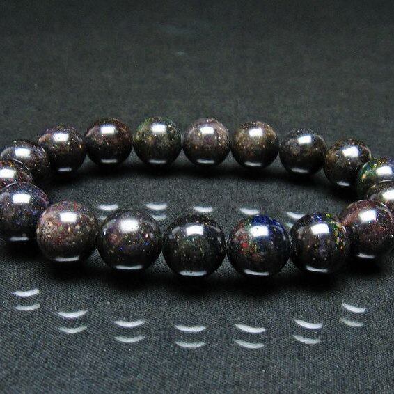 ブラックオパール ブレスレット 11mm 一点物 おまかせ便 111-37543
