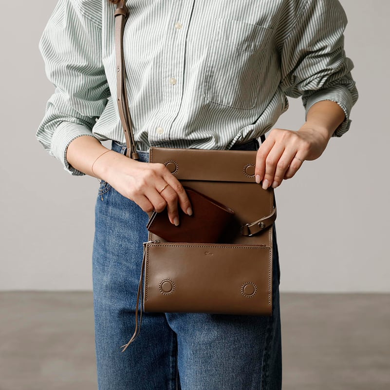 レディース 美品 Dono ドーノ ウォレット ショルダー レザー 2WAY 財布 