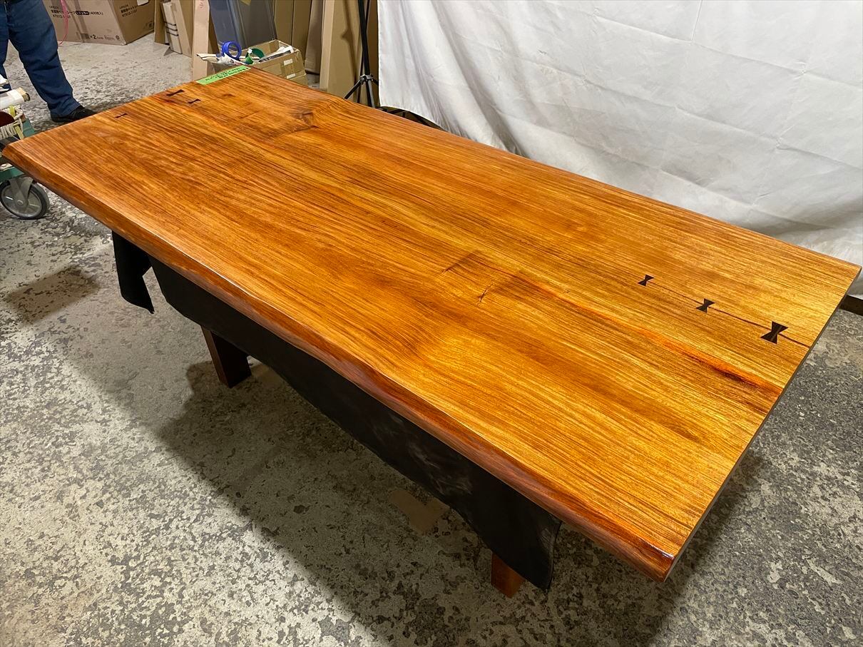 黒檀机 座敷机: 黒檀 一重ヌキ無地 5尺机 no.1717 / 唐木家具OSAKA