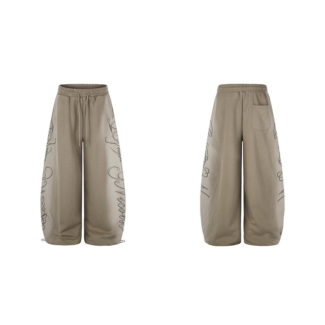 サイドスクリプトグラフィックワイドパンツ 2col   R02756