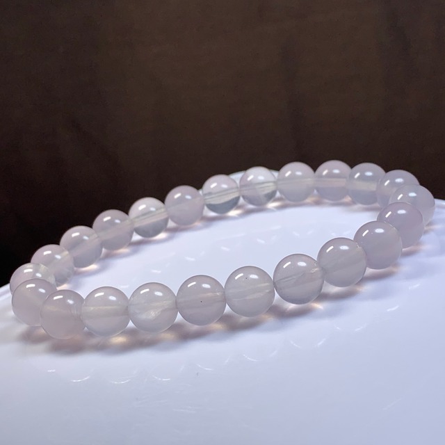 A47.ミルキーパープルカラーレスパープルフローライト・ブレスレット