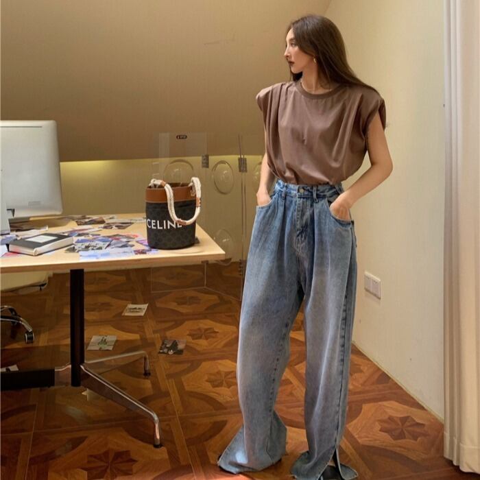 スタイルスタンダードハイウェストウェストサマーカジュアルパンツ レトロ 夏物 ドラファッションホール11507086581