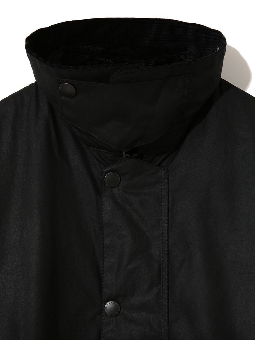 Barbour(ﾊﾞﾌﾞｱｰ) - OS BORDER WAX COAT/BLACK(ｵｰﾊﾞｰｻｲｽﾞﾎﾞｰﾀﾞｰ/ﾌﾞﾗｯｸ