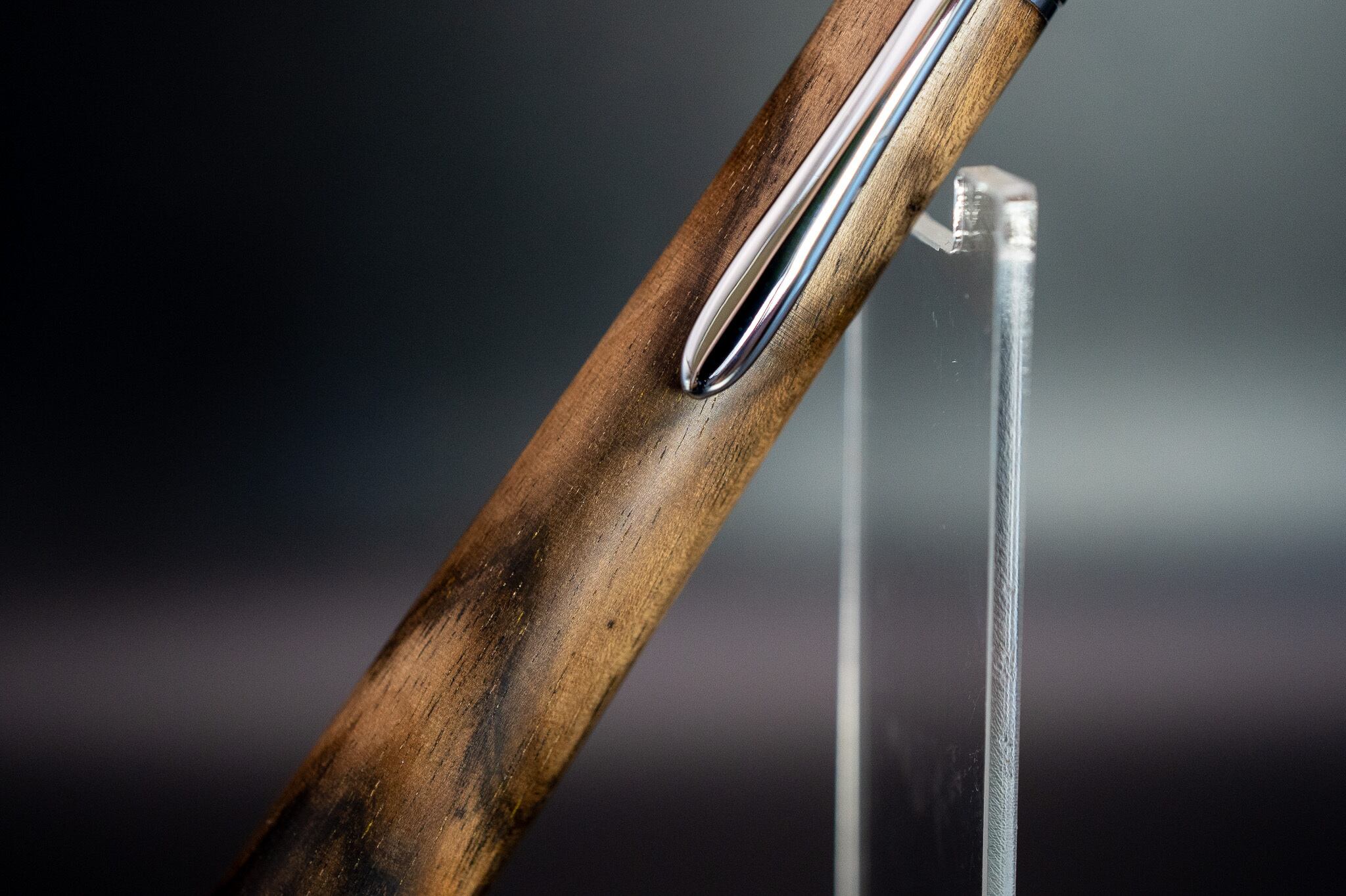 【魅惑の黒い紋様】 黒柿孔雀杢 silver MP