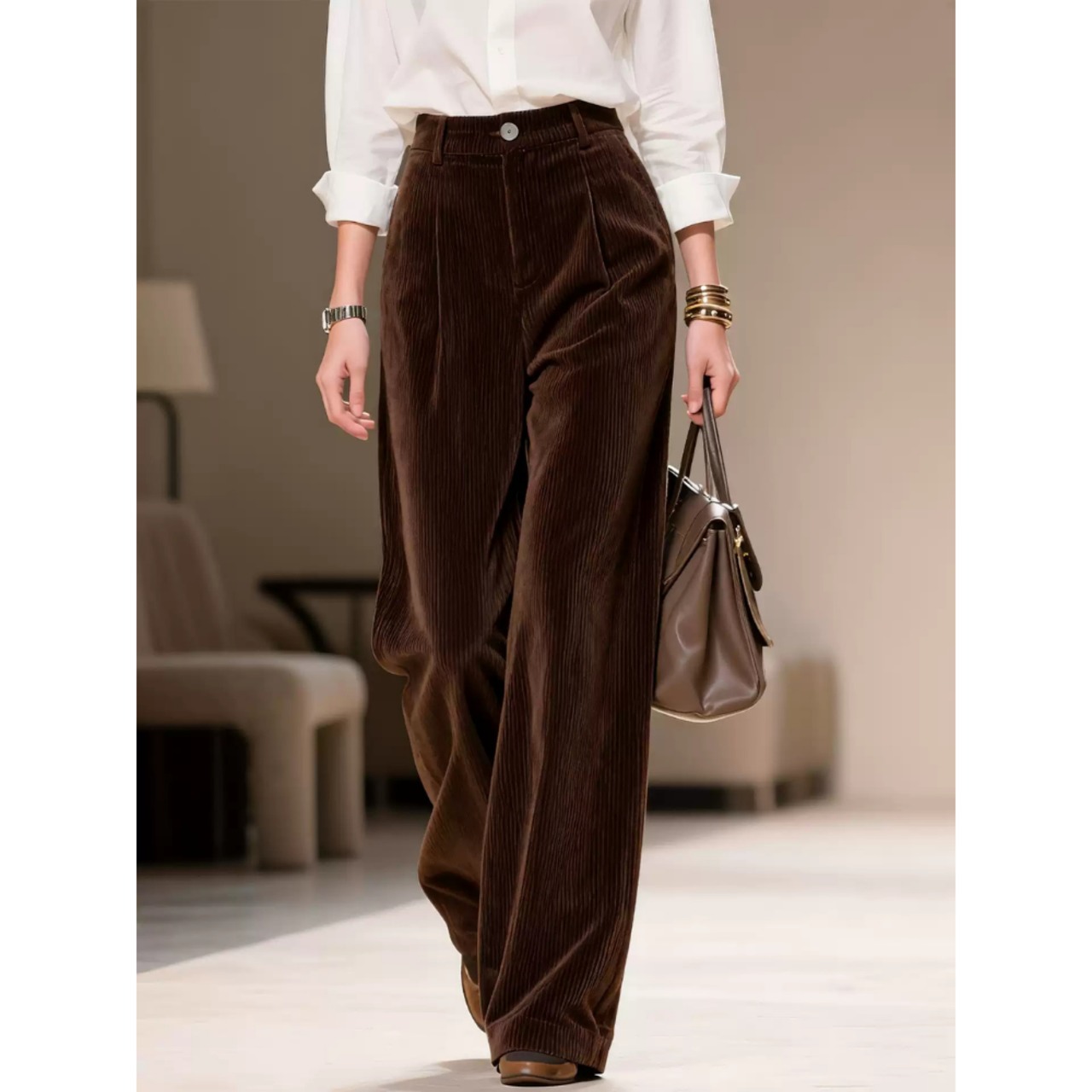コーデュロイ ワイドレッグパンツ 6color W01381