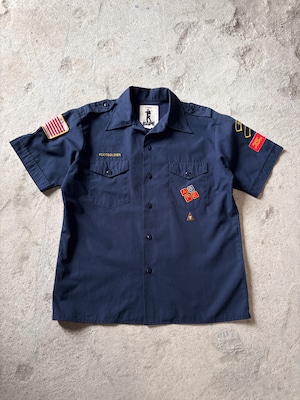 90～00s A BATHING APE/Boy Scouts s/s shirt/M/ボーイスカウトシャツ/半袖/ネイビー/ワッペン/アベイシングエイプ