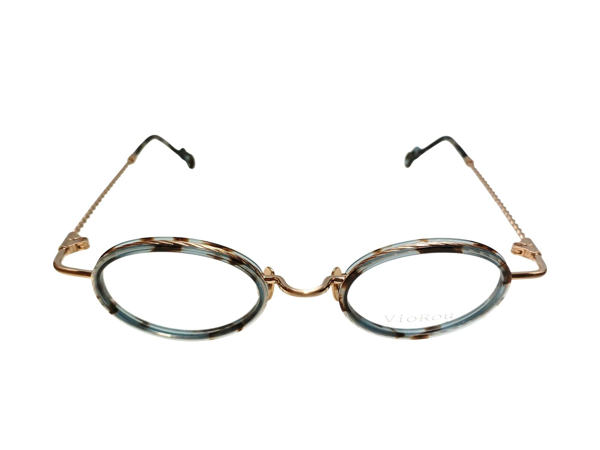 VioRou(ヴィオルー） Takeo-2 color 0073 Brown and blue demi 43□23