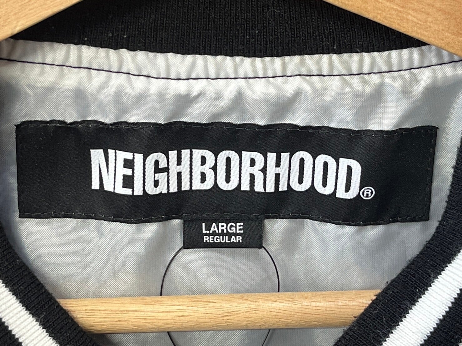 NEIGHBORHOOD BASEBALL JACKET BLACK LARGE 231TSNH-JKM04 94546 