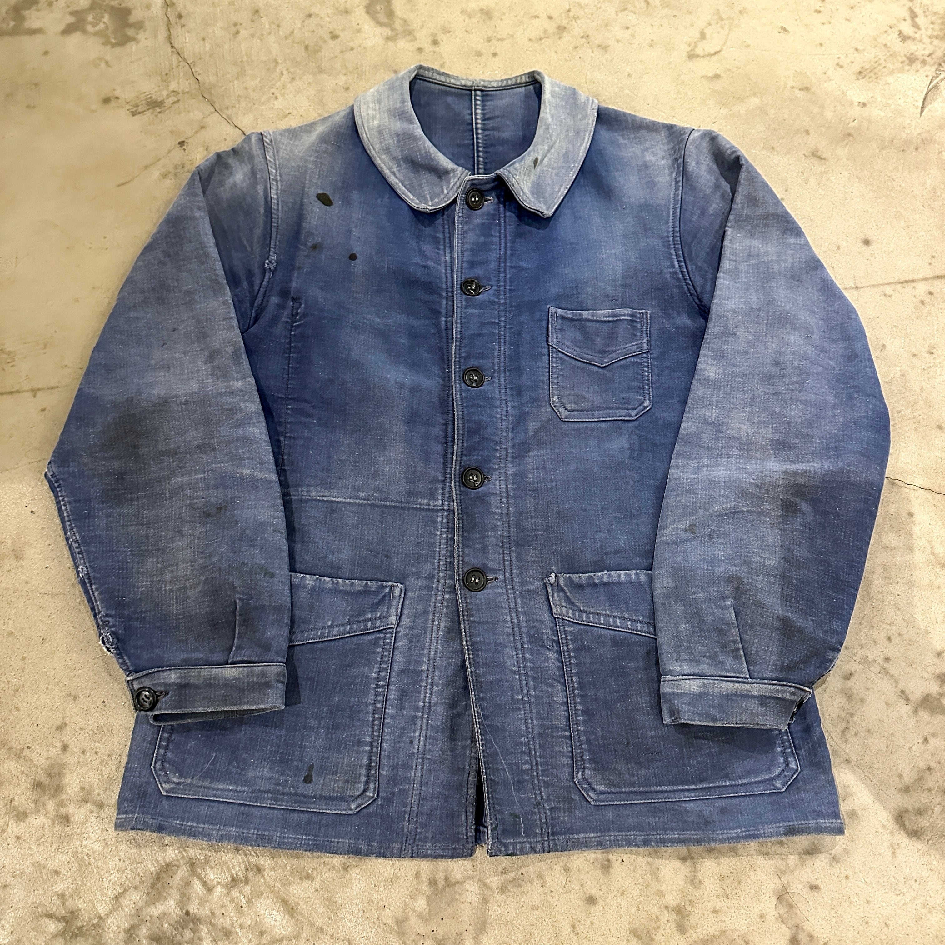 Vintage] 40's LE MONT ST MICHEL Blue Moleskin Jacket | regnbage