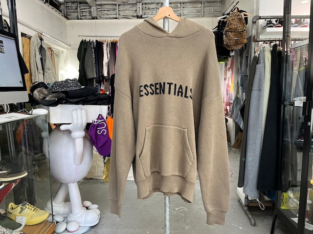 ESSENTIALS KNIT HOODIE HARVEST LARGE