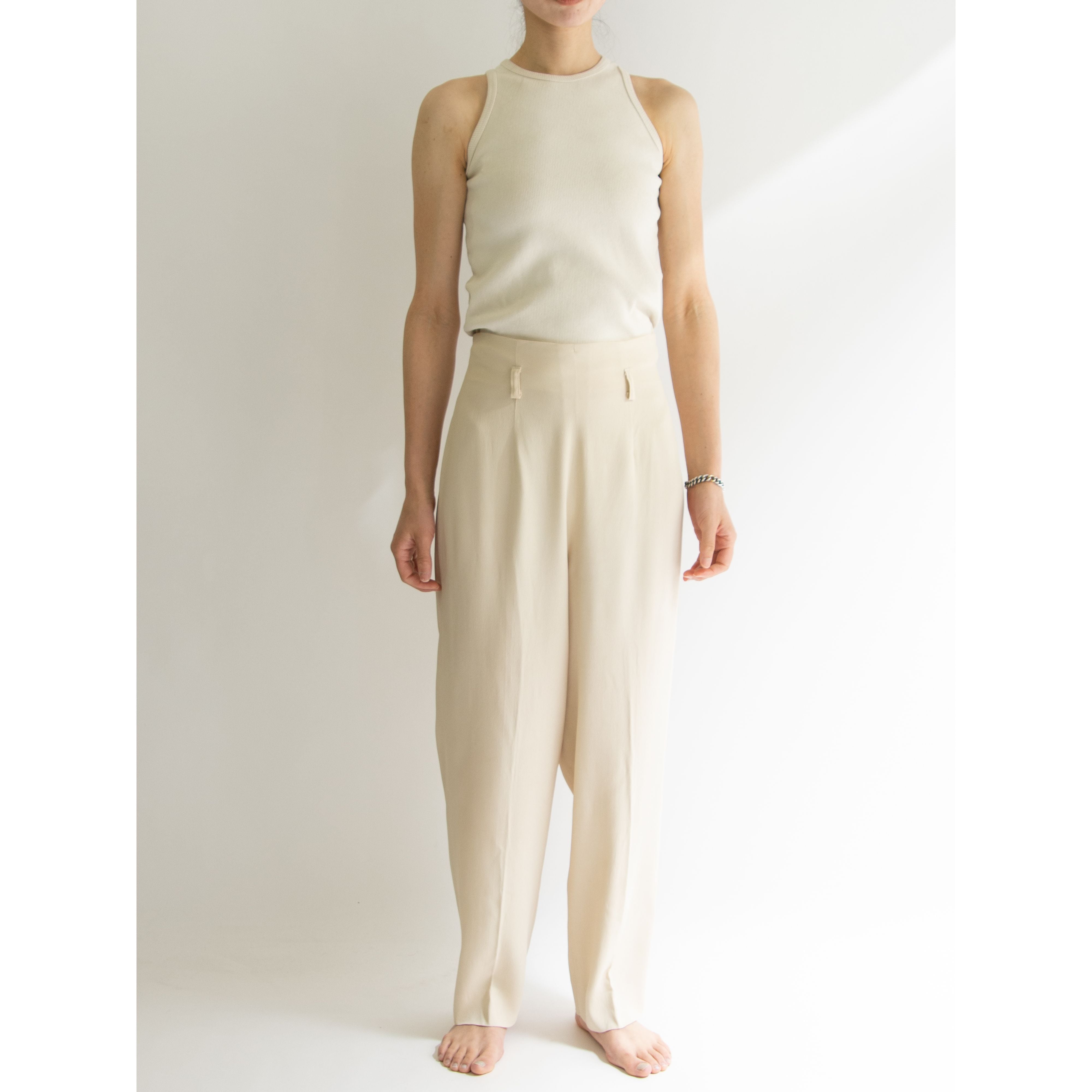 【Altre Cose】Made in Italy Acetate-Viscose Chiffon Pants（イタリア製 アセテートヴィスコース シフォンパンツ）