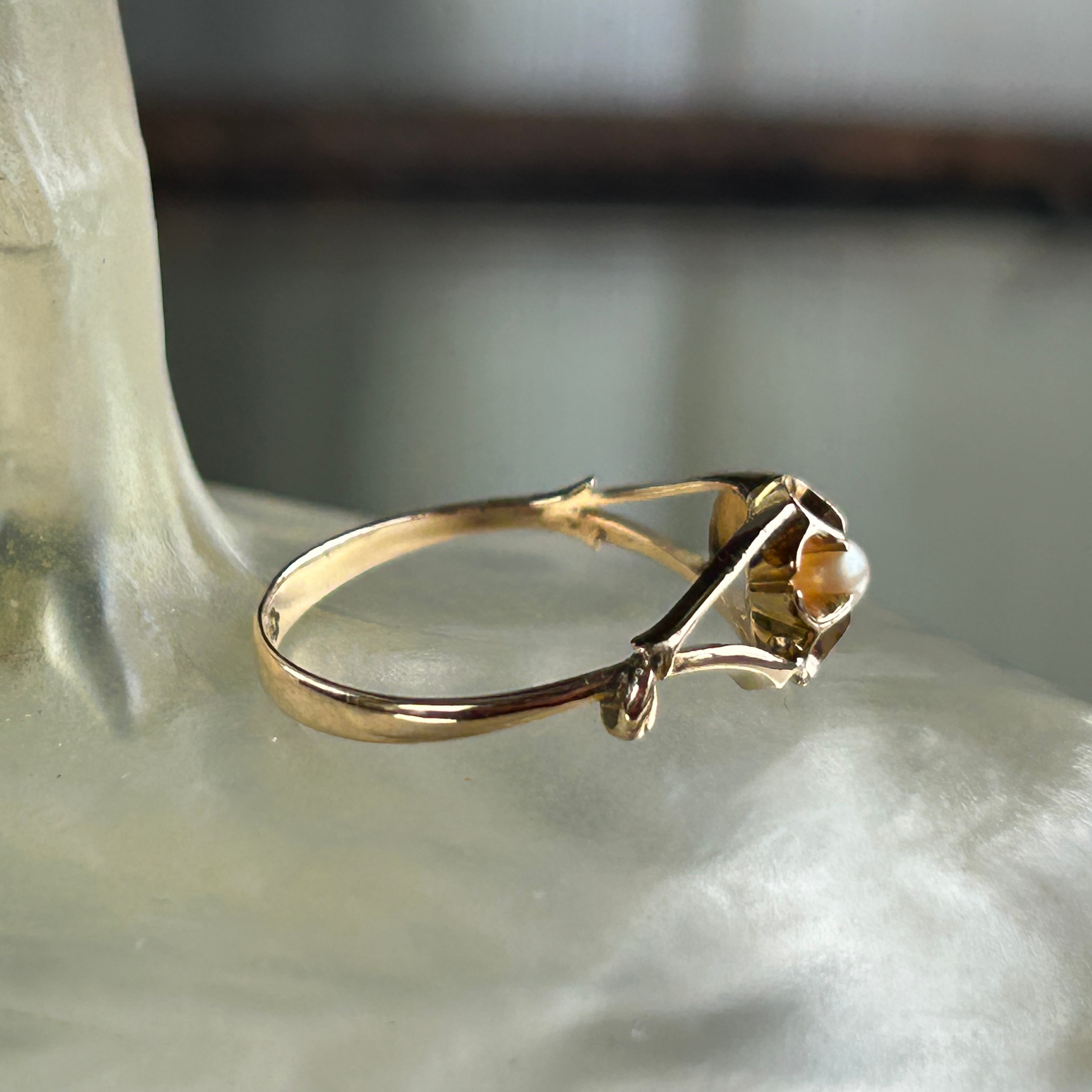 アンティーク　貴重な戦前の桜モチーフリング