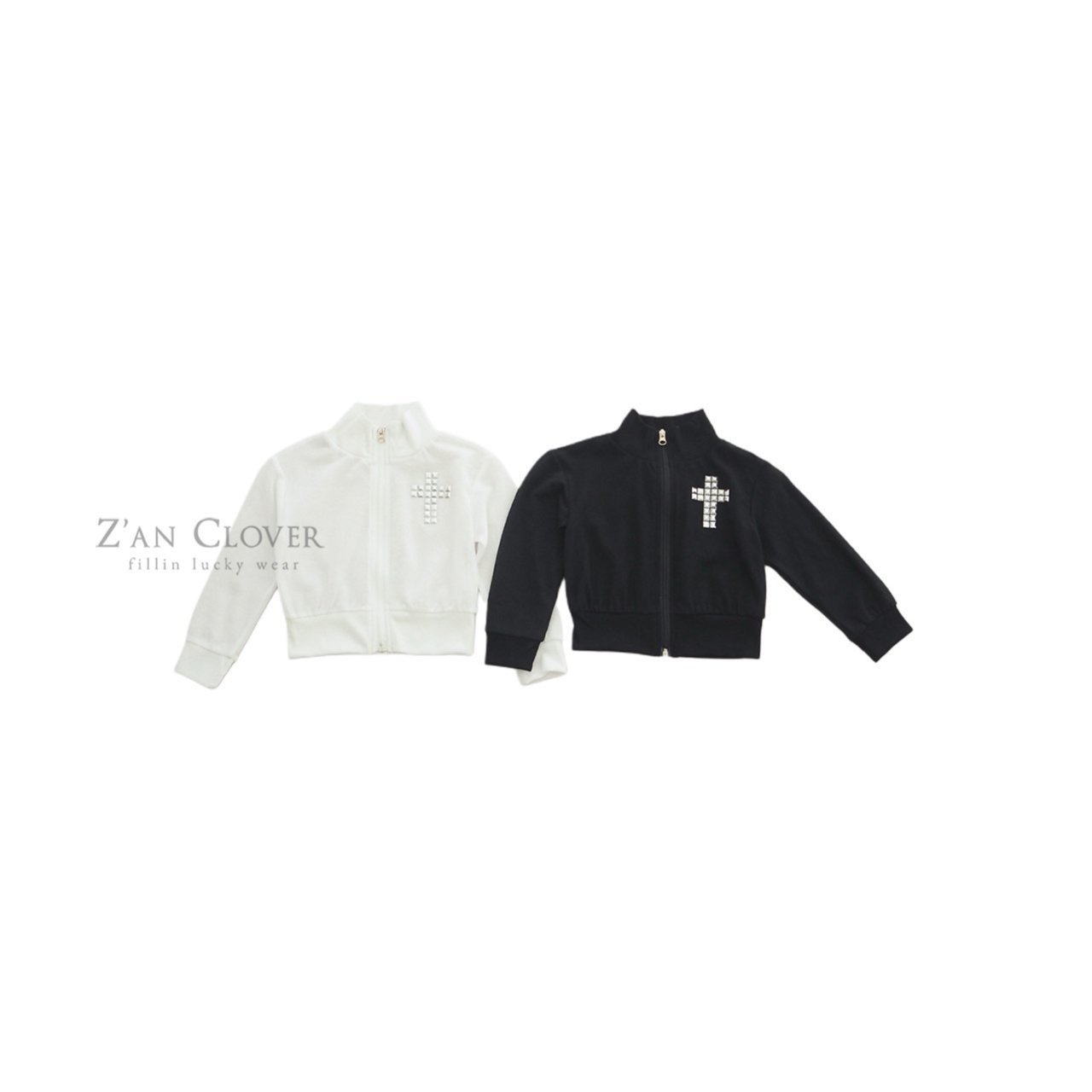 [Z’AN CLOVER] See-through cross Zip-up top / [지안클로버] 시스루크로스집업