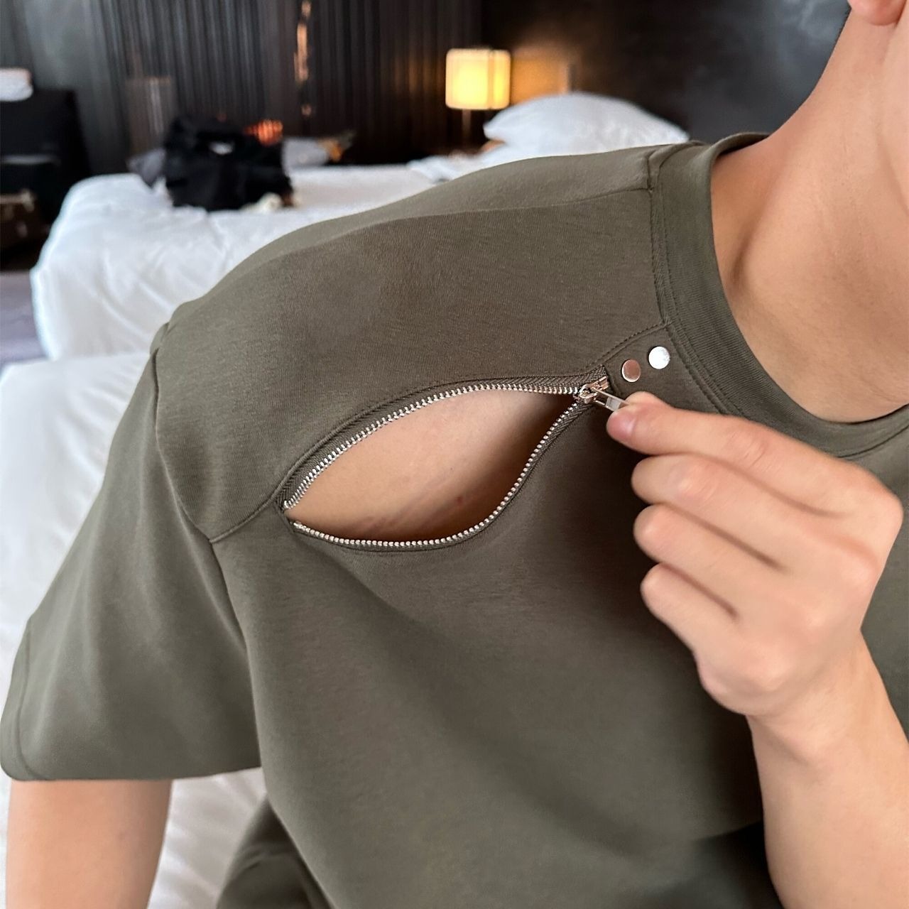 ジッパーTシャツ＆ショートパンツセットアップ（上下セット売り）　MT0530005