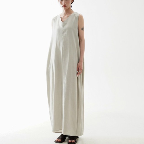 V-neck Maxi Sleeveless Dress【2color】  T4487