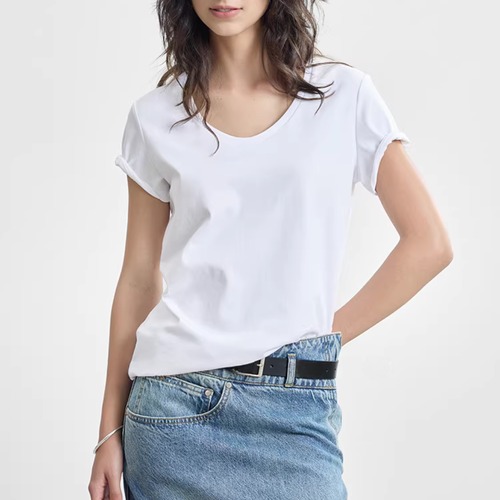 半袖 Uネック ベーシック Tシャツ 00177 画像