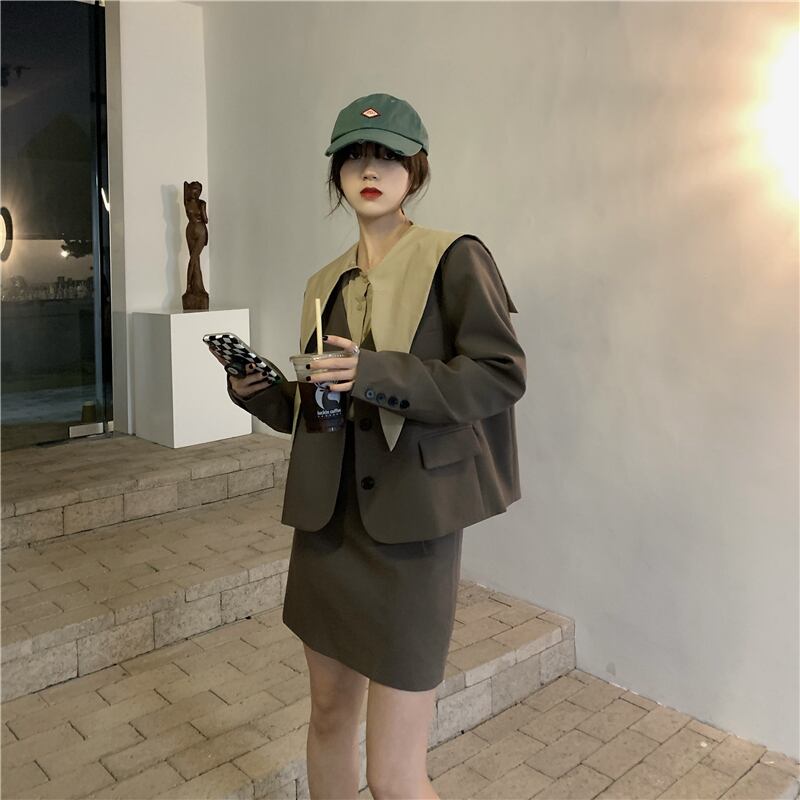 スカート オータムカーキシャツ ブラウン 秋物 モンロー85311031050