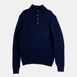 USED Brooks Brothers 346 half button knit sweater - navy