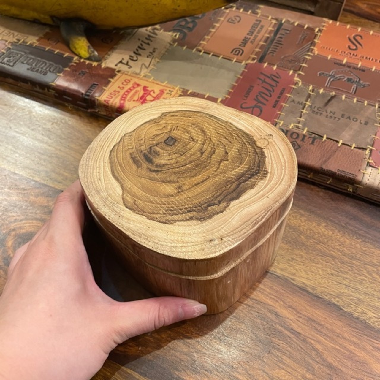Thailand Teak Wood Slide Box Separate Natural / タイ チークスライドボックス セパレート ナチュラル 小物入れ 小物BOX 収納ボックス 木材 天然木 ナチュラル ハンドメイド チークウッド リビング収納 蓋付き 開閉可 ギフト プレゼント かわいい シンプル