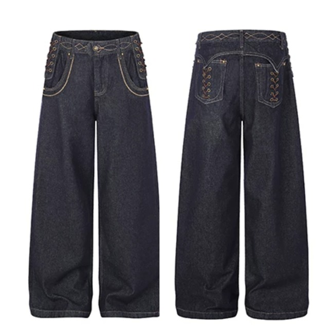 lace-up design denim　レースアップデザインデニム　J2147