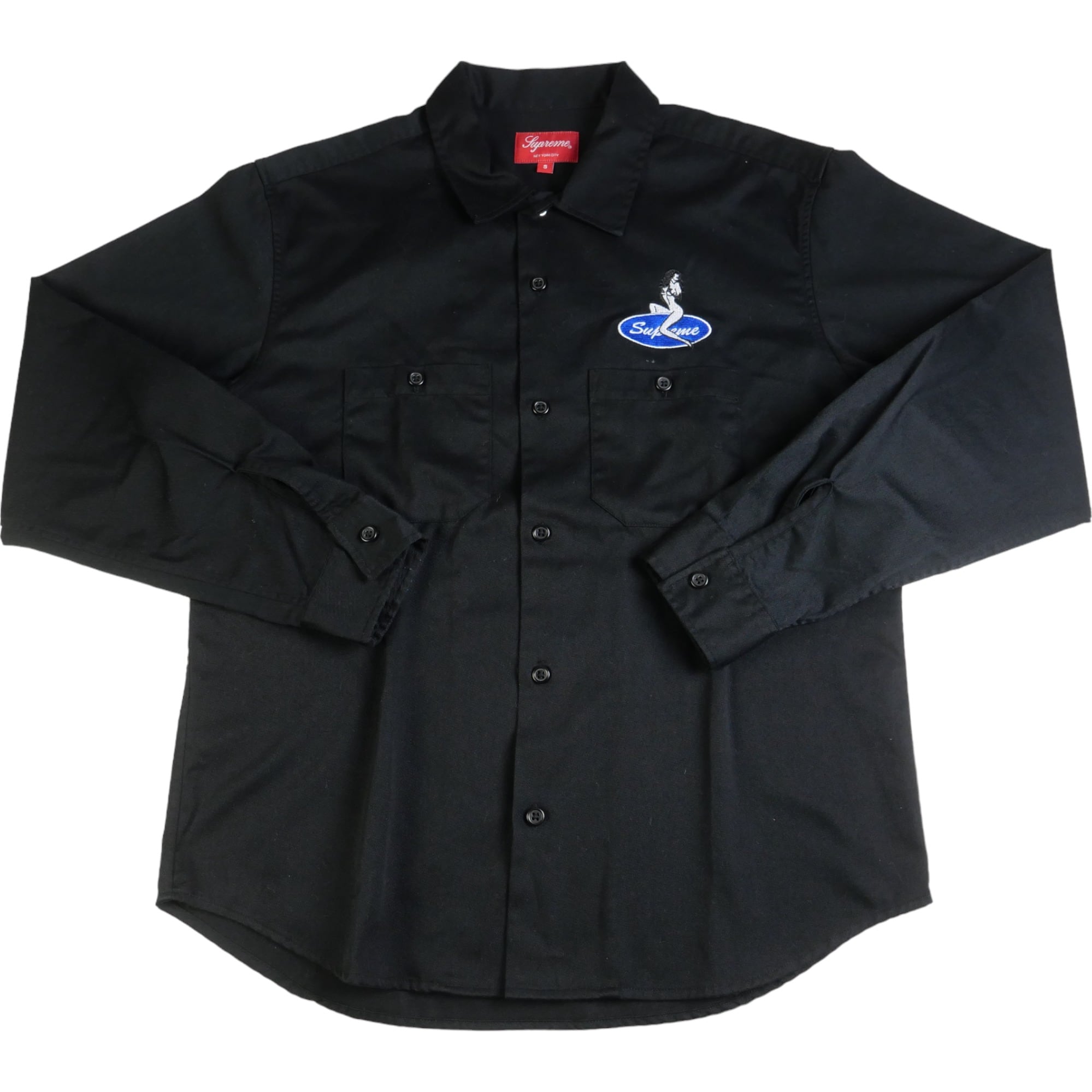 Size【S】 SUPREME シュプリーム 18SS Pin Up Work Shirt Black 長袖シャツ 黒 【中古品-良い】  20784832