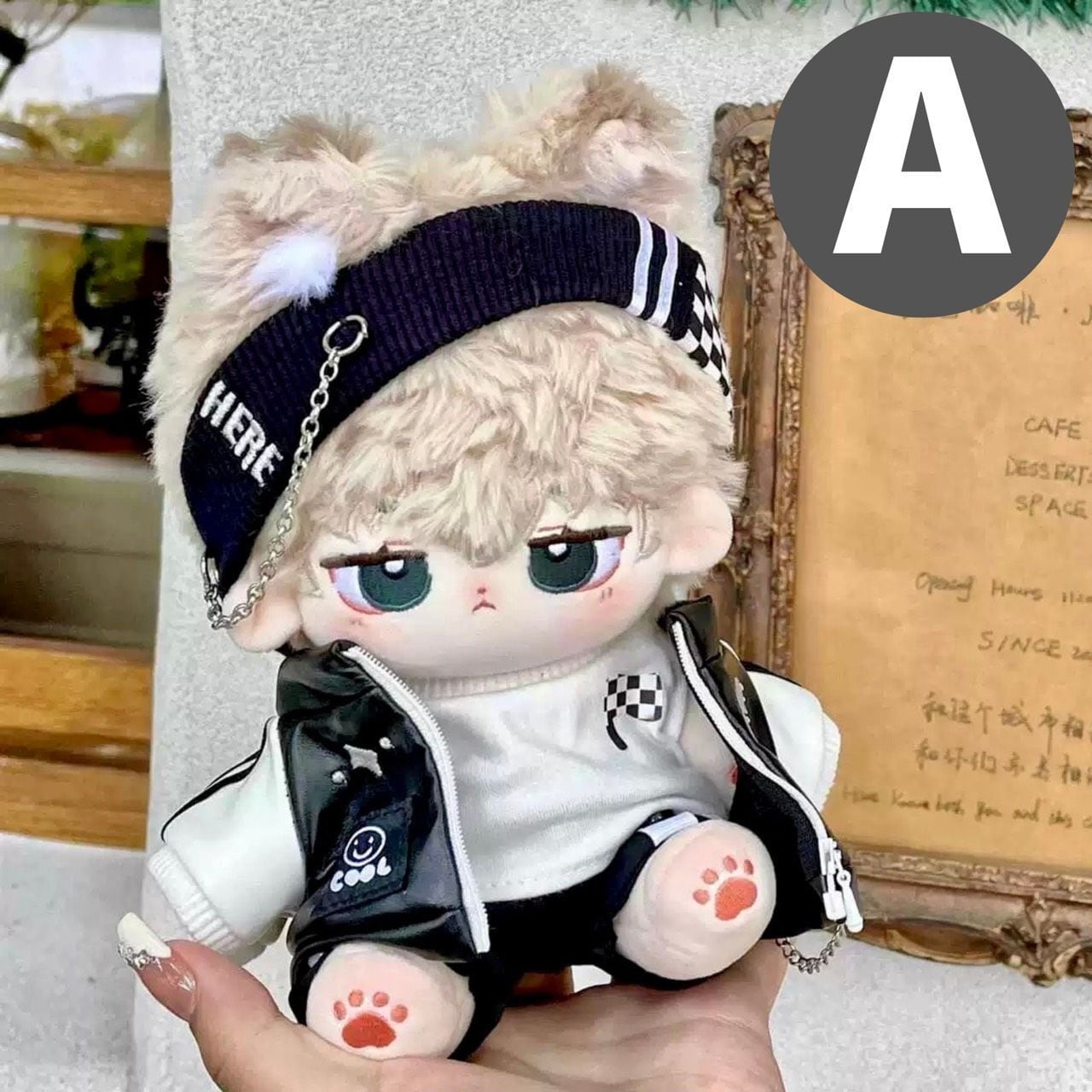 20cm ぬい服 着せ替え 黒 全身 ストリート 韓国 ブラック かっこいい