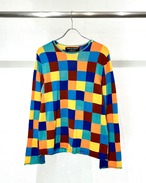 2001AW COMME des GARCONS HOMME PLUS Colorful Block-Check L/S Knit-sew