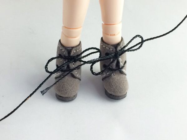 ドール靴 1/6 オビツ11 フロックブーツ SBB008GRY MW - 画像4