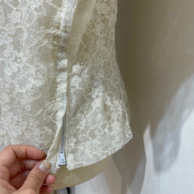 Vintage 50's frill collar all lace blouse