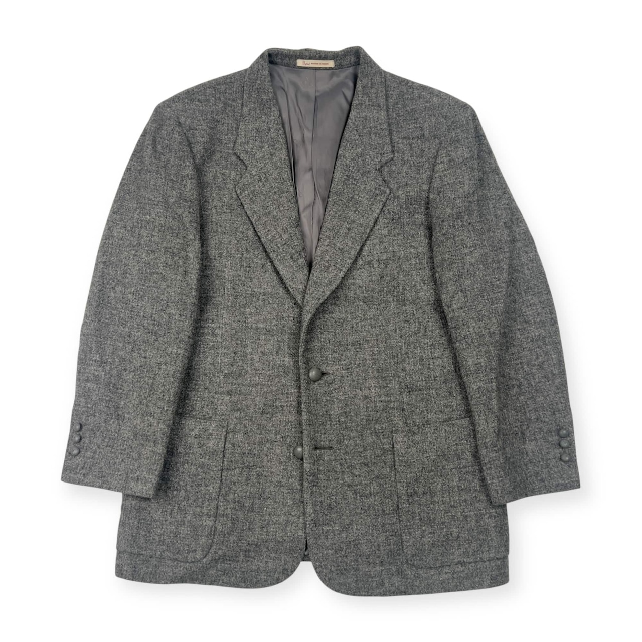 PAPAS パパス × Harris Tweed ハリスツイード ウール テーラードジャケット ブレザー M/グレー メンズ