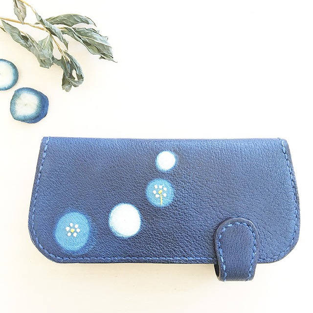 藍染め（蛍絞り）長財布