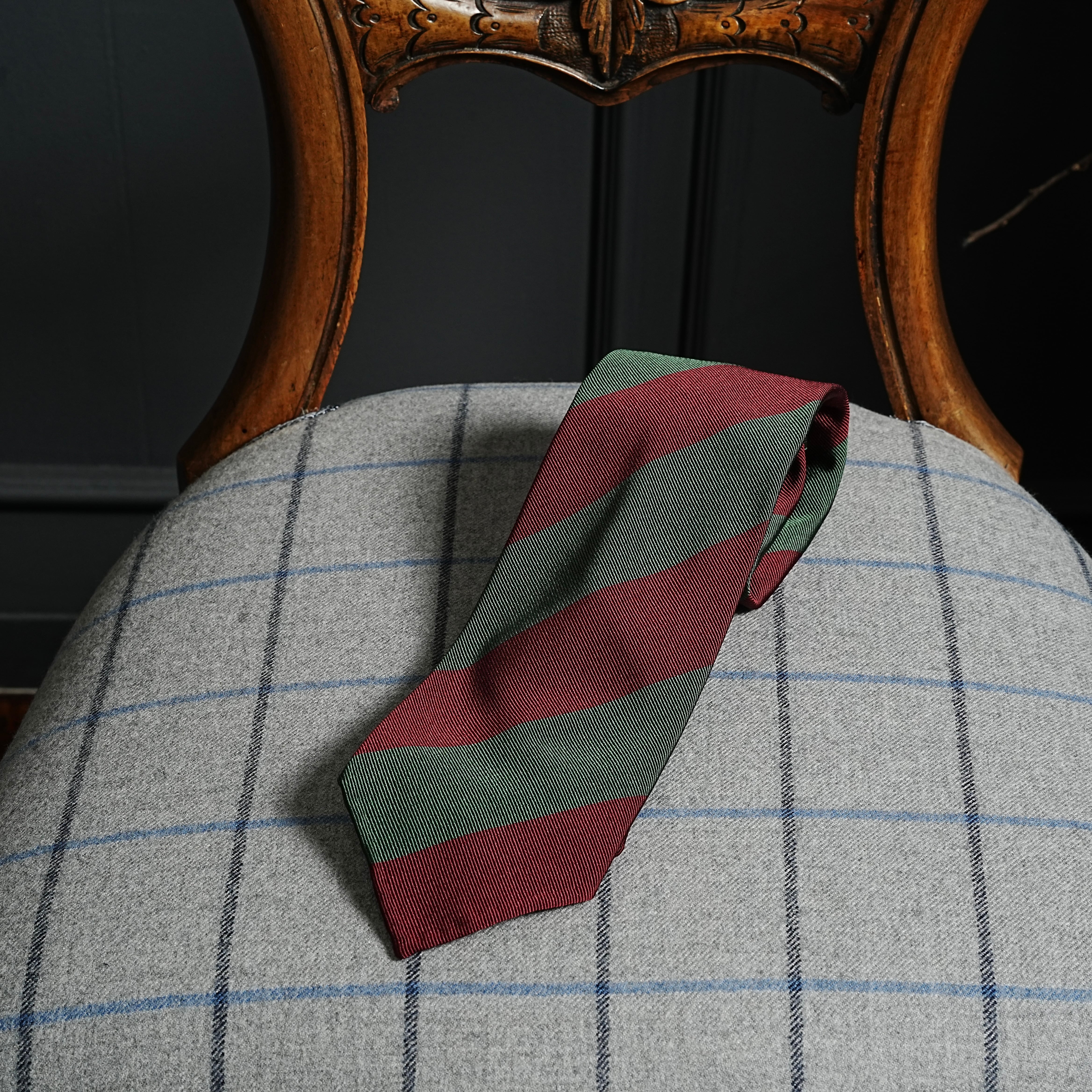 Green and Bordeaux Regimental Tie