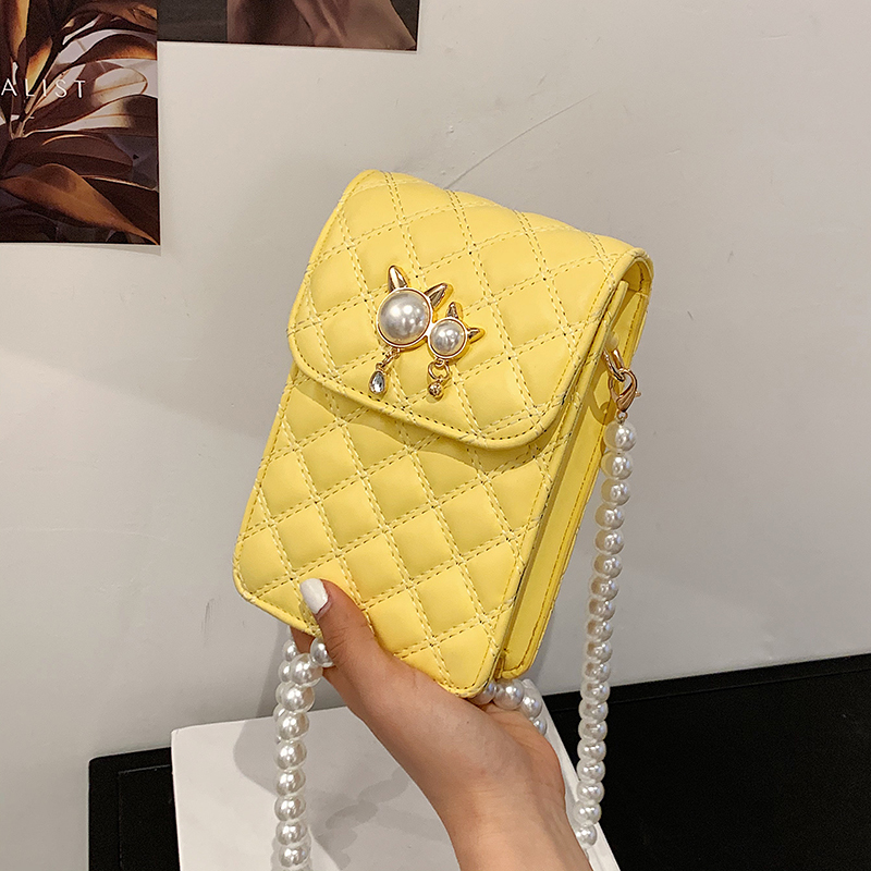 刺繍サマーパールチェーン レッド 夏物 真珠 スクウェア 手作りハンドバック92342865661