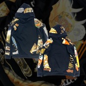 【hoodi41】 Remake Hoodie black × kimono