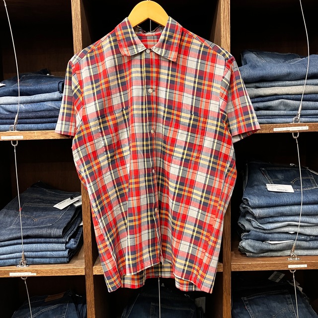 ⊕⊕1970'S COTTON CHECK SHIRT RED