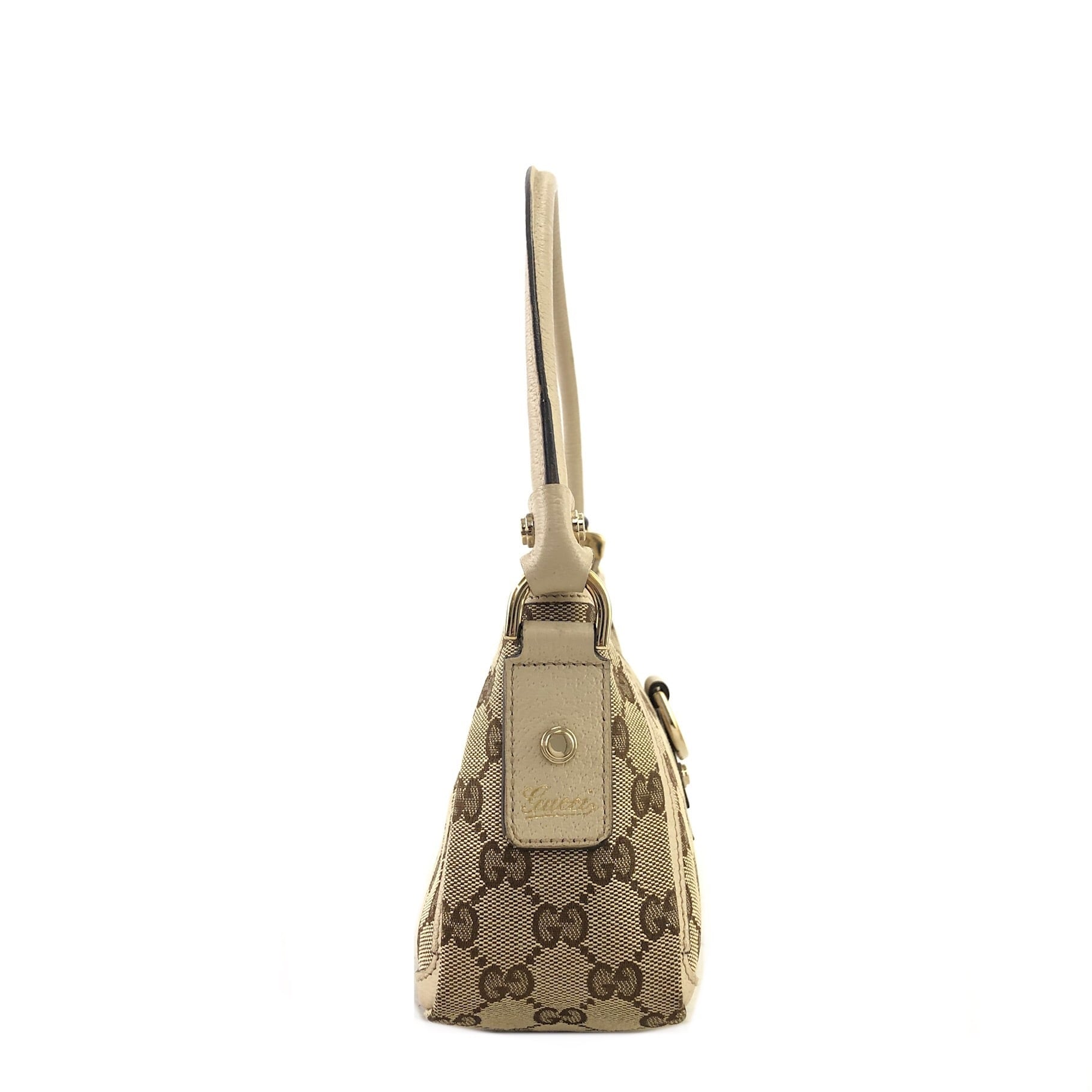 GUCCI グッチ GG キャンバス レザー ホーボー アビー ハンドバッグ