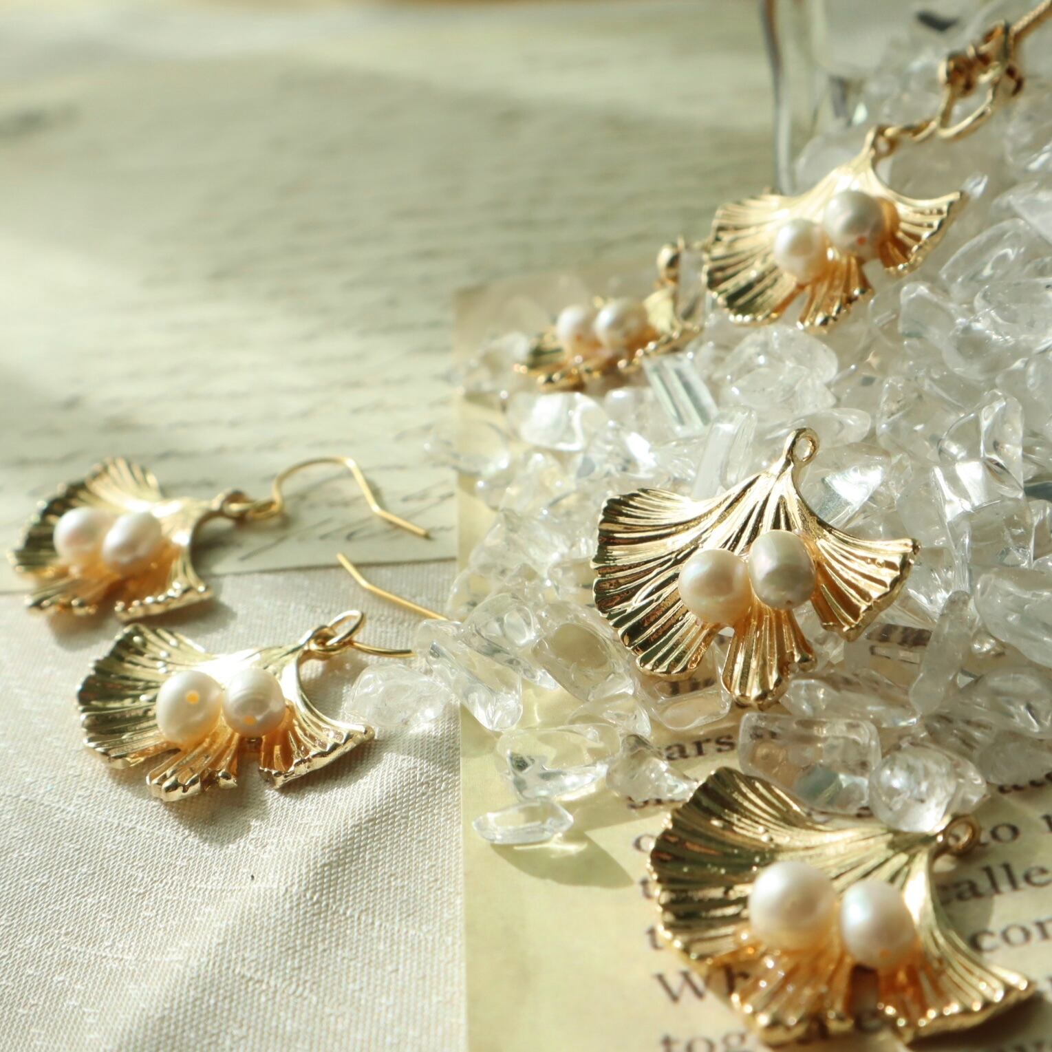 タンザナイト×ダルメシアンジャスパーのフープイヤリングピアス風