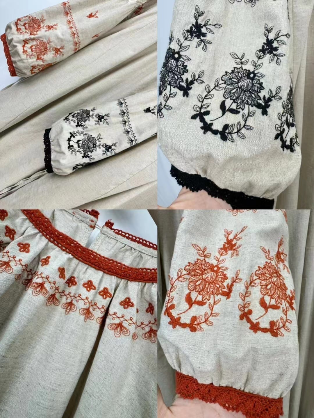袖刺繍 ウエストリボンワンピース Y 10948 | Raglana 袖刺繍 ウエストリボンワンピース Y 10948 | Raglana