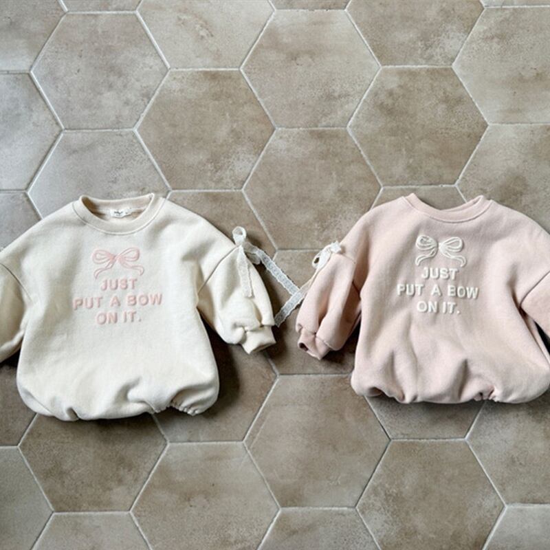 【BABY】韓国風 蝶結びロンパース