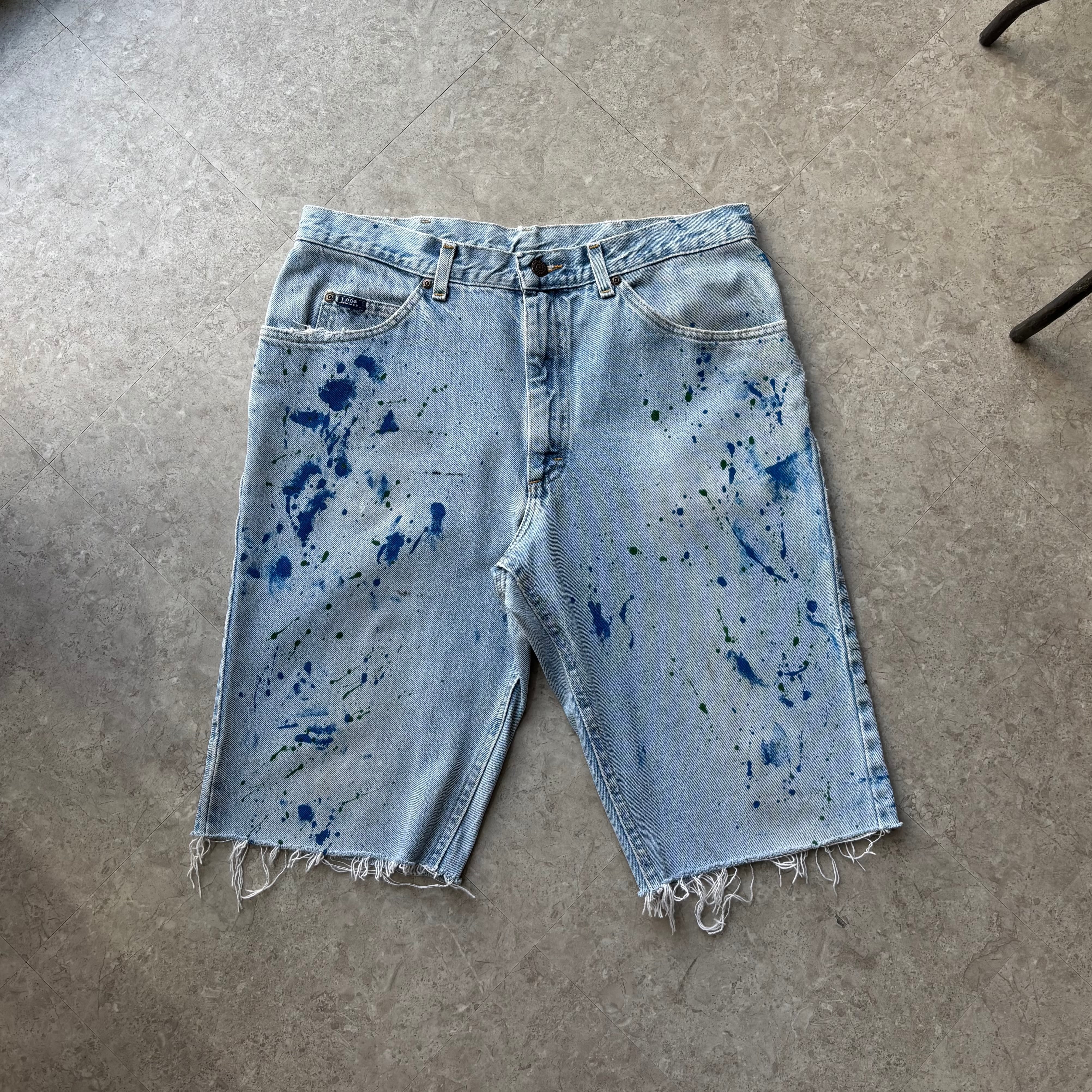 00s Lee cutoff denim "Paint splatter" shorts【仙台店】