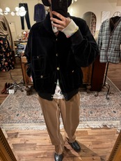 SONIA RYKIEL ベロアショールカラー４ポケットジャケット