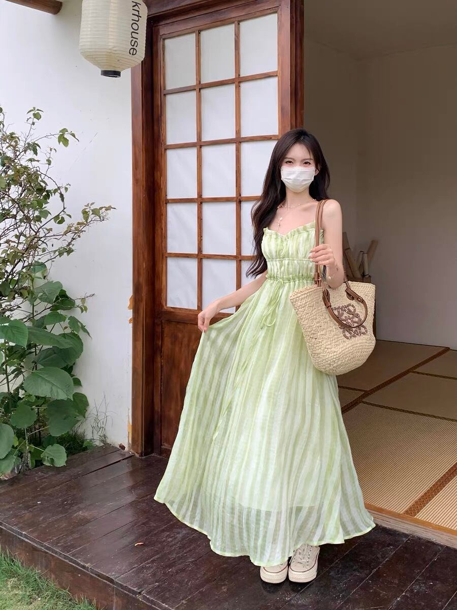 ストライプ キャミソールワンピース G104CON0116