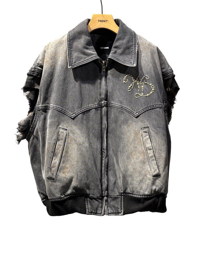 【26AW】WE11DONE ウェルダン / デニムベスト / BLACK WESTERN DENIM BLOUSON VEST