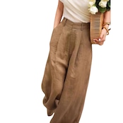 フロントタック ワイド フルレングス パンツ 　全2色　 00067