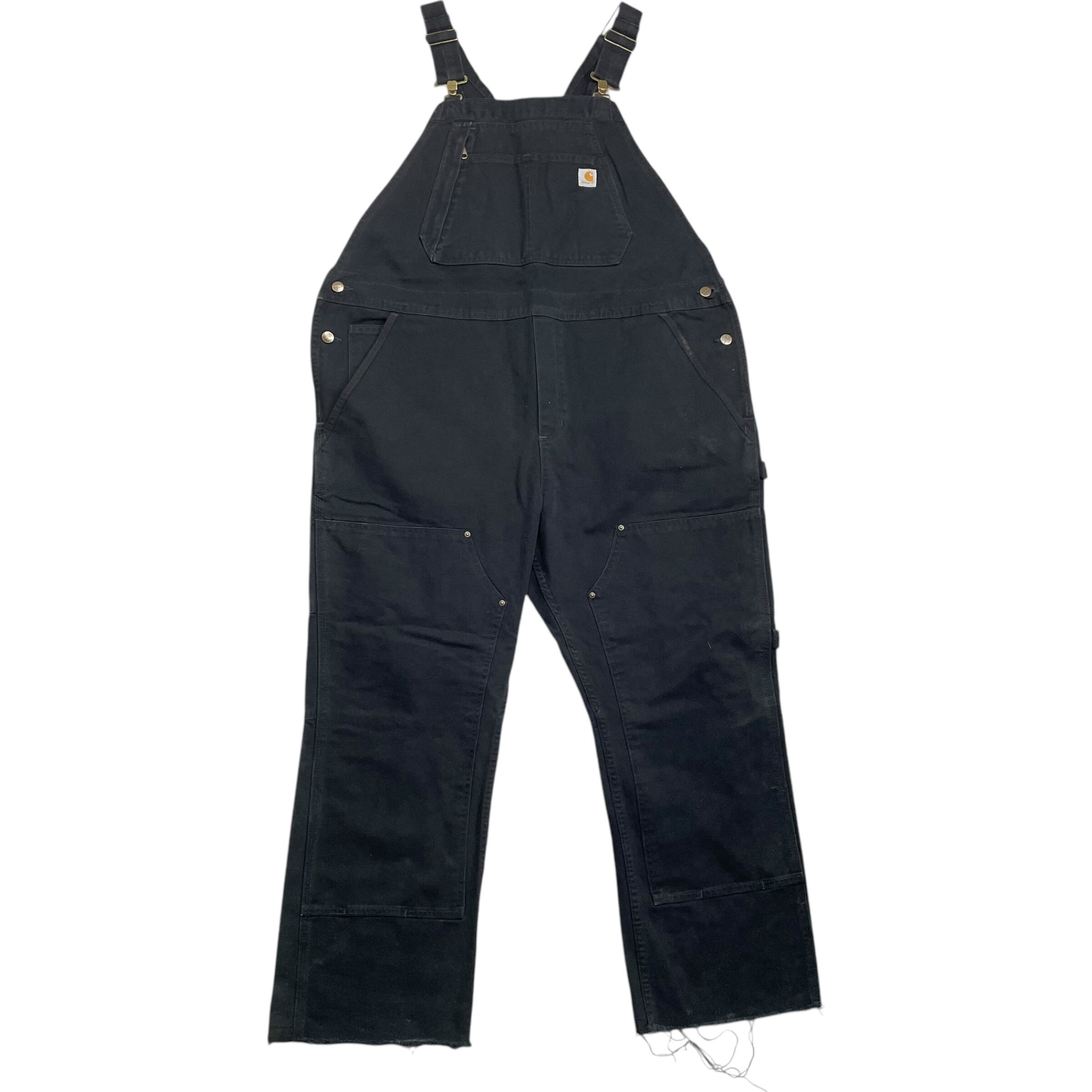 《実寸 W47L28》 Carhartt カーハート オーバーオール ダブルニー ブラック no.5446