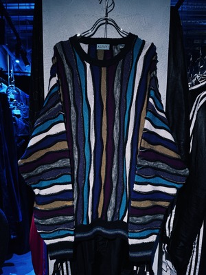 【D4C】Euro vintage mulch color 3D design knit pullover