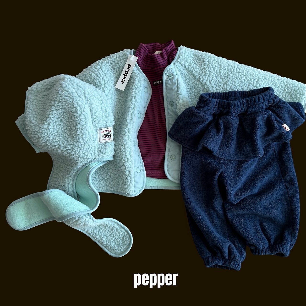ペッパー / PEPPER / チェリーフリルジョガーパンツ / 韓国子供服 / キッズ / 26winter〖取寄〗*XS~XL*