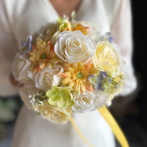 黄色ガーベラ×黄色バララウンドブーケ☆